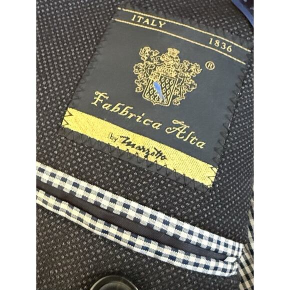 Banana Republic Navy Slim Fit 2 Button Birdseye Marzotto Italian Fabric 42 R/S - Picture 6 of 15